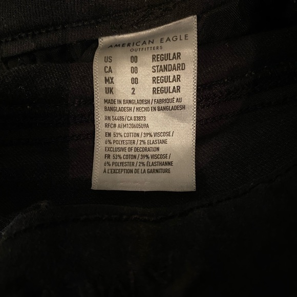 American Eagle Outfitters Next Level Stretch Black Jeans, Junior’s Size 0 - Picture 5 of 5